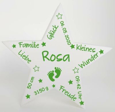 LED Deko Geburtsstern  - personalisiert