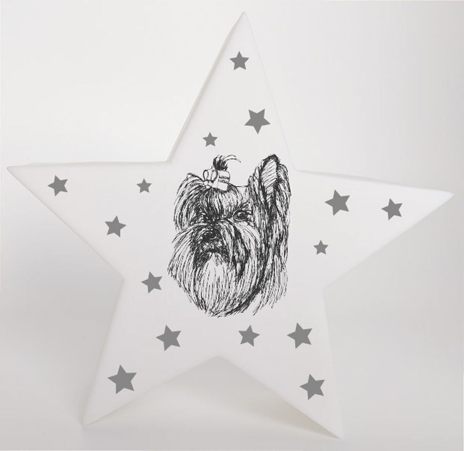 LED Deko Stern Leuchte Motiv Yorkshire Terrier - Yorkie