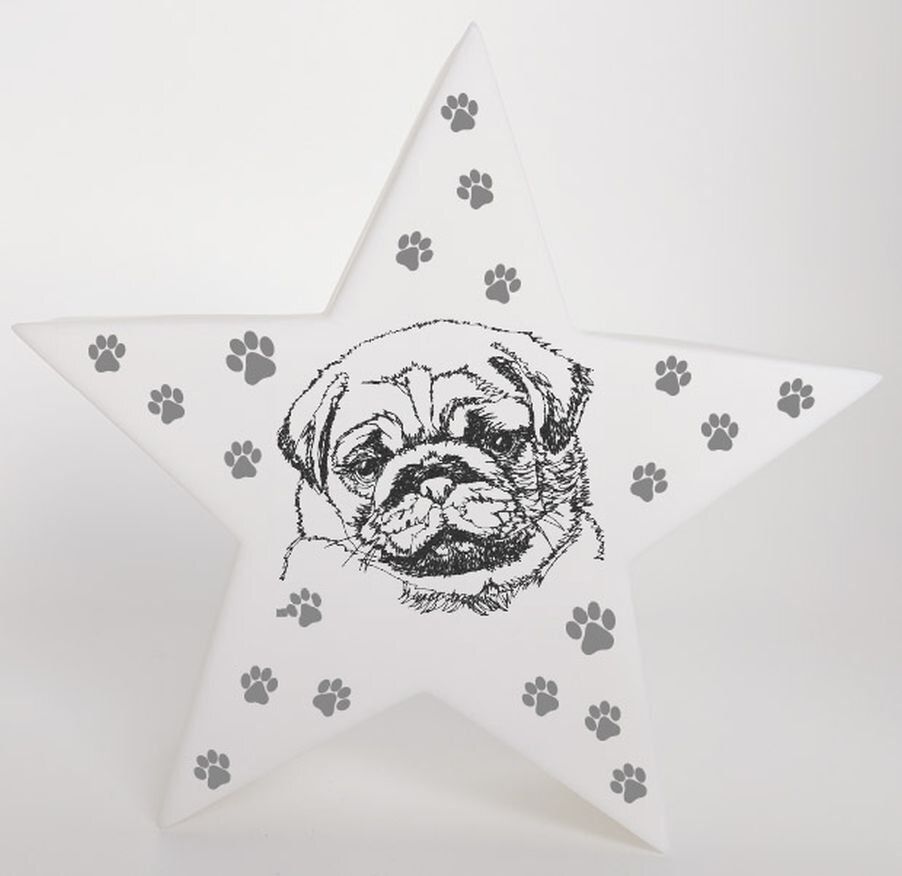 LED Deko Stern Leuchte Motiv: Mops