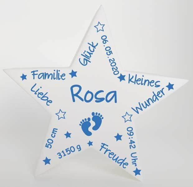 LED Deko Geburtsstern  - personalisiert