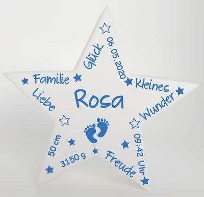 LED Deko Geburtsstern  - personalisiert