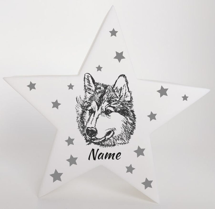 LED Deko Stern Leuchte Motiv: Husky