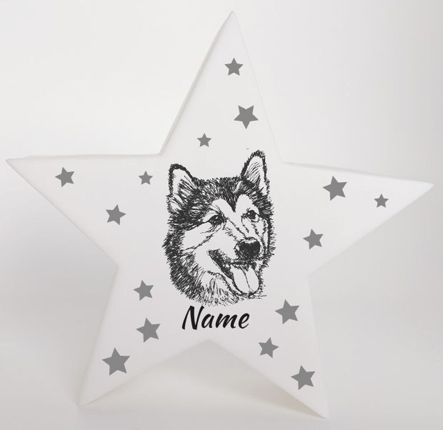 LED Deko Stern Leuchte Motiv: Husky