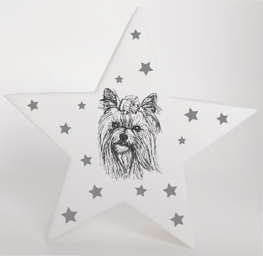 LED Deko Stern Leuchte Motiv Yorkshire Terrier - Yorkie