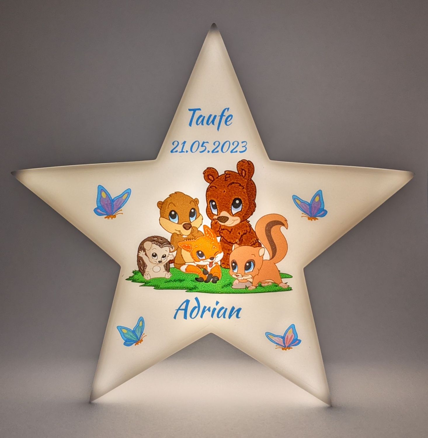 LED Deko Taufstern  - personalisiert