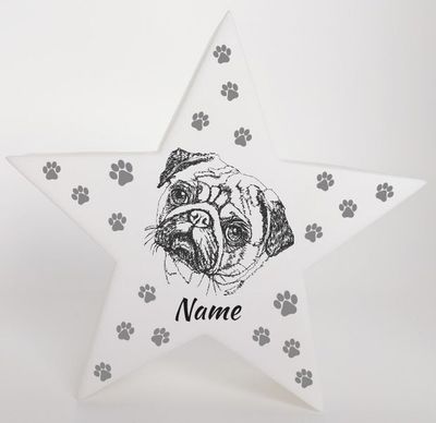 LED Deko Stern Leuchte Motiv: Mops
