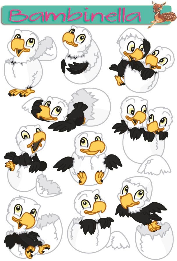 Stickerparade - Adler aus dem Ei - 10 Sticker