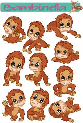 Stickerparade - Affe Orang Utan - 10 Sticker