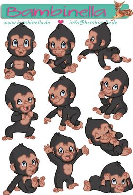 Stickerparade - Affe Gorilla - 10 Sticker