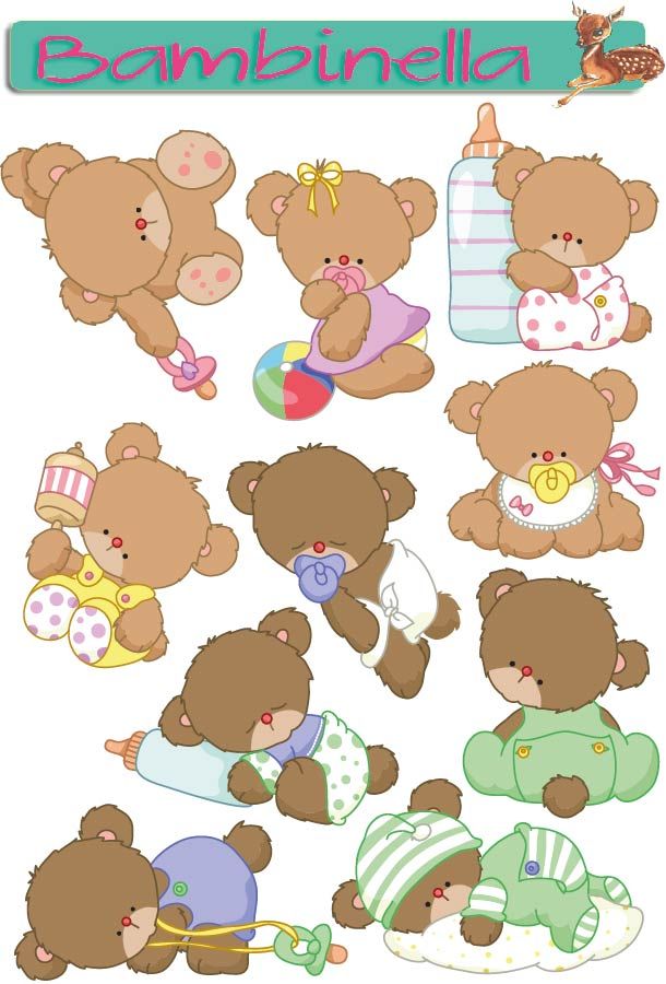 Klebesticker Stickerparade Baby Bär - 10 Sticker