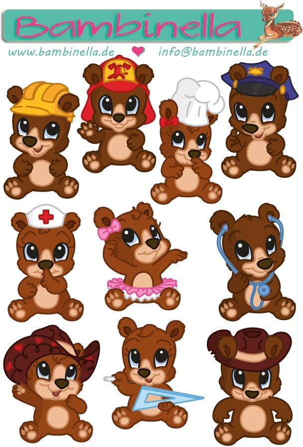 Stickerparade - Bär Berufsbär  - 10 Sticker
