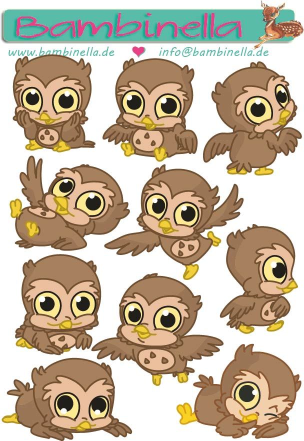 Stickerparade - Eule  - 10 Sticker