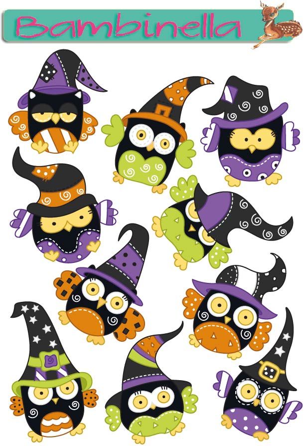 Stickerparade - Eule Halloween - 10 Sticker