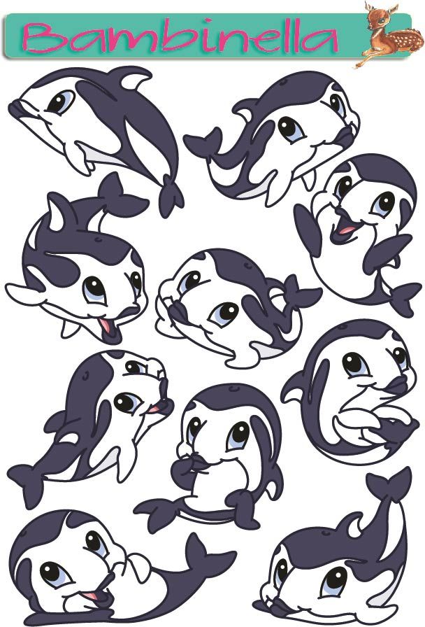 Stickerparade - Delfin - 10 Sticker
