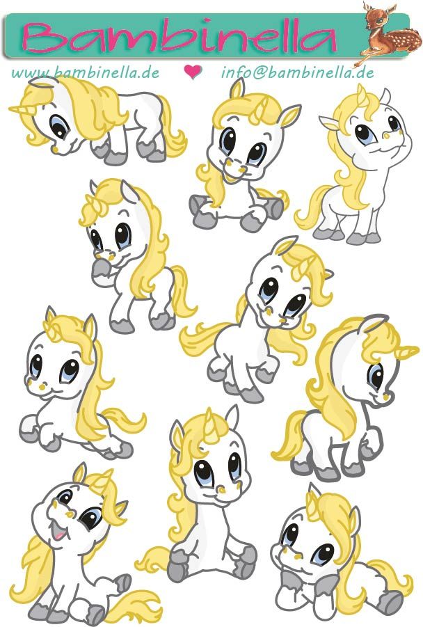 Stickerparade - Einhorn - 10 Sticker