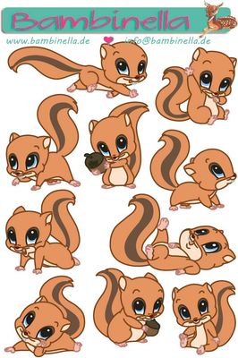 Stickerparade - Eichhörnchen - 10 Sticker