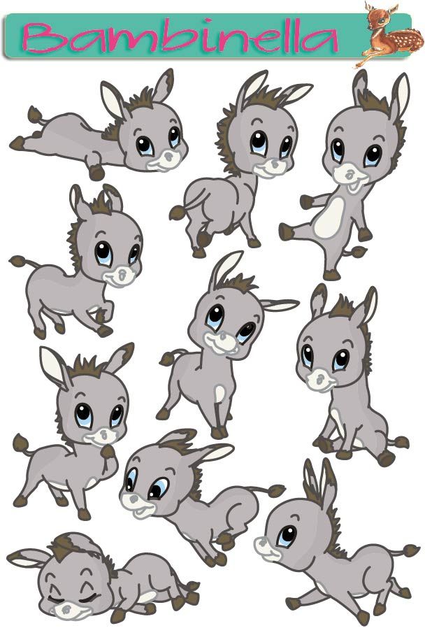 Stickerparade - Esel - 10 Sticker