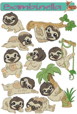 Stickerparade - Faultier - 10 Sticker