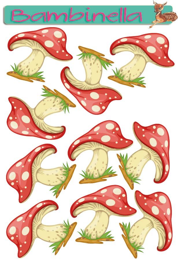 Stickerparade Klebesticker - Pilze Fliegenpilz - 10 Sticker