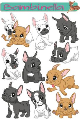 Stickerparade - Französische Bulldogge - 10 Sticker