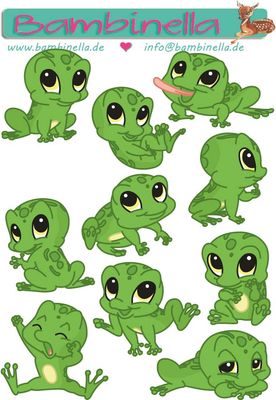 Stickerparade - Frosch- 10 Sticker