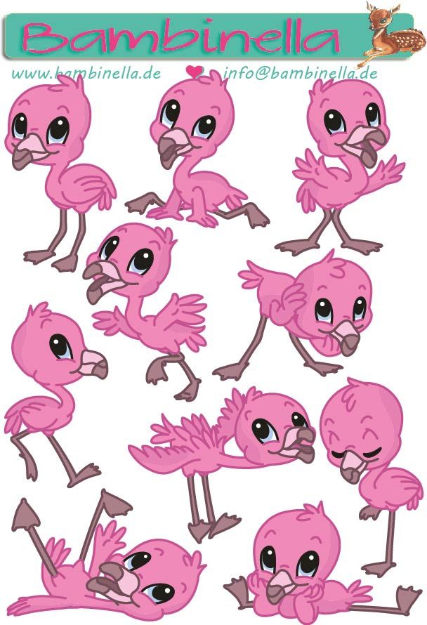 Stickerparade - Flamingo - 10 Sticker