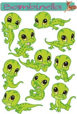 Stickerparade - Gecko - 10 Sticker