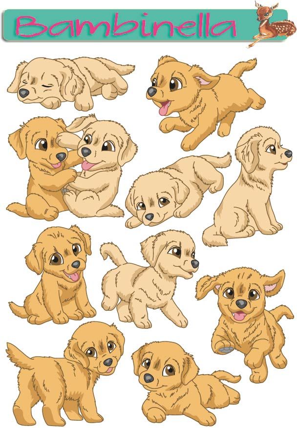 Stickerparade - Golden Retriever - 10 Sticker
