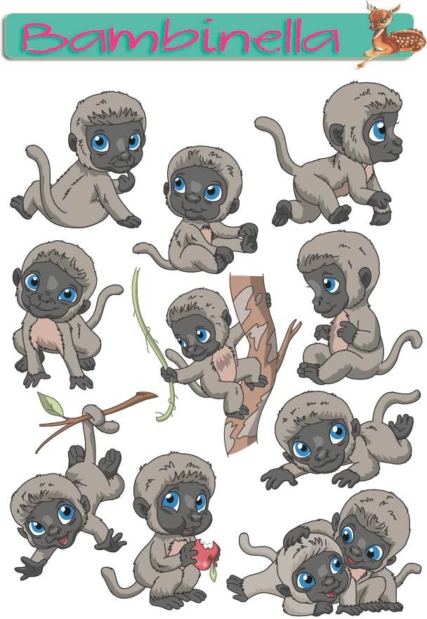 Stickerparade - Grauer Wollaffe - 10 Sticker