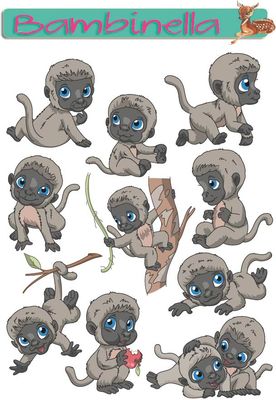 Stickerparade - Grauer Wollaffe - 10 Sticker