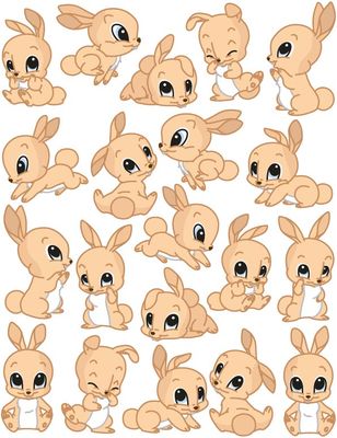 Stickerparade - Hase Bunny  - 10 Sticker