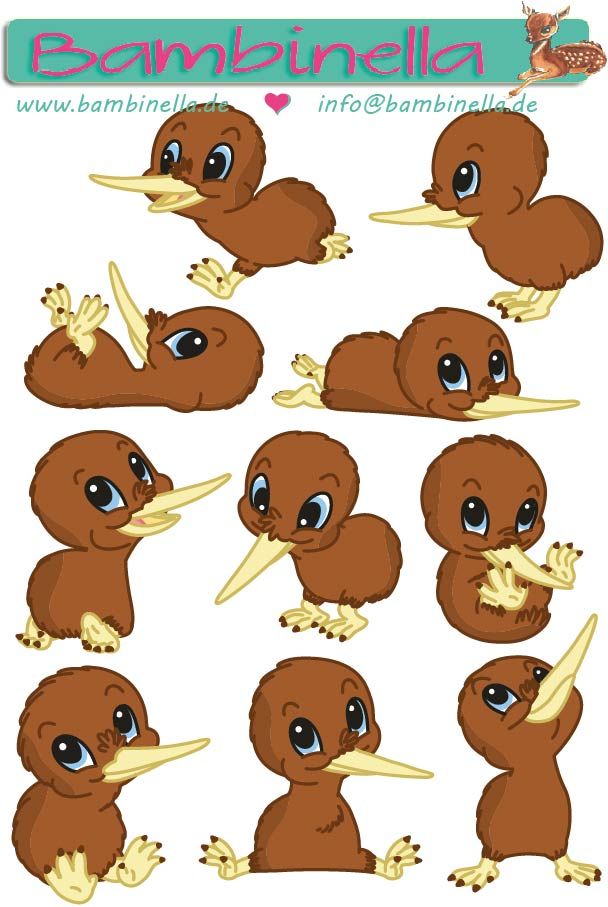 Stickerparade - Kiwi - 10 Sticker