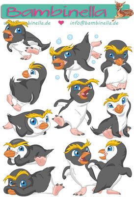 Stickerparade - Haubenpinguin - 10 Sticker