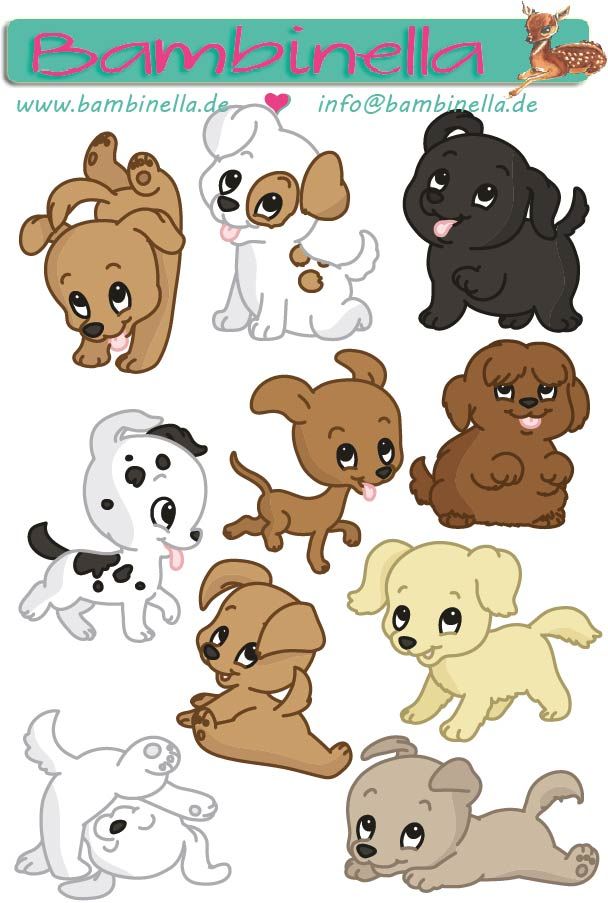 Stickerparade - Hundewelpen - 10 Sticker