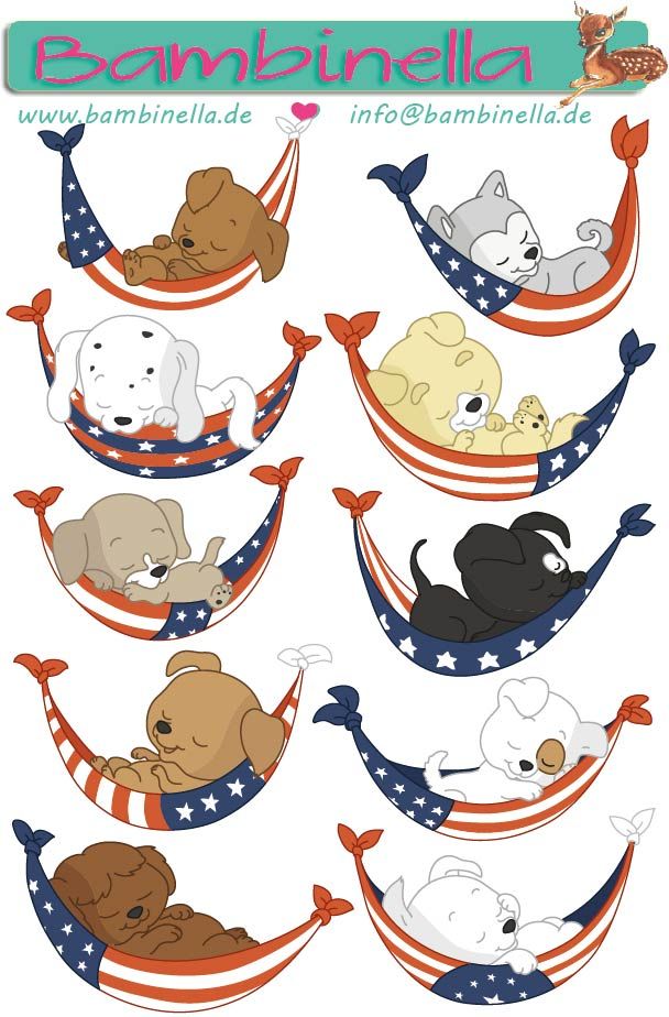 Stickerparade - Hund in Hängematte - 10 Sticker