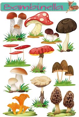 Stickerparade Klebesticker - Pilze - 10 Sticker