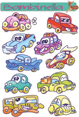 Stickerparade - Lebende Autos - 10 Sticker