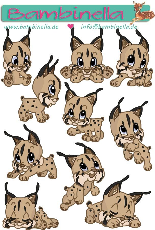 Stickerparade - Lynx - Luchs - 10 Sticker