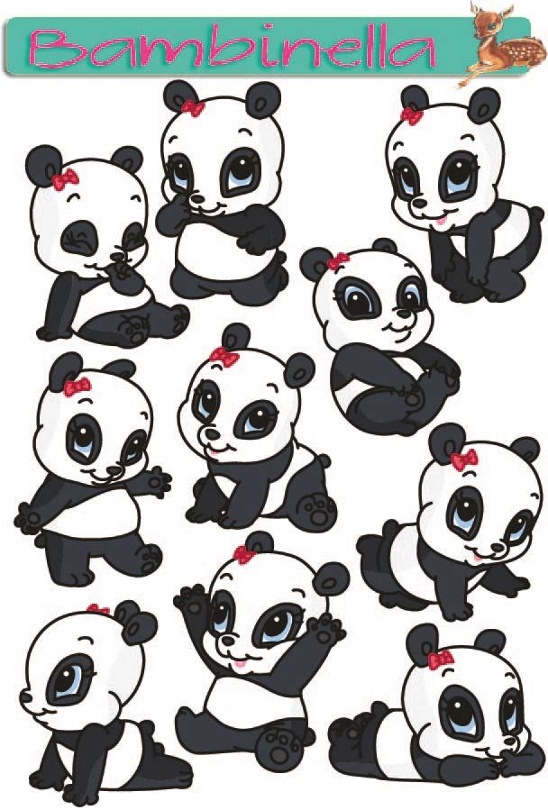 Stickerparade - Panda- 10 Sticker