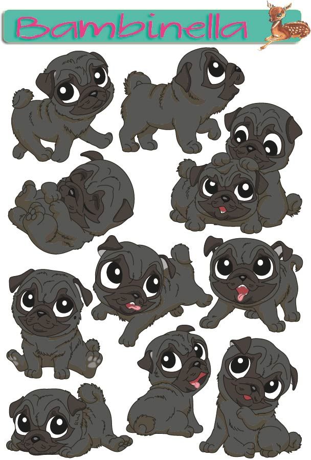 Stickerparade - Mops - 10 Sticker