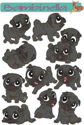 Stickerparade - Mops - 10 Sticker