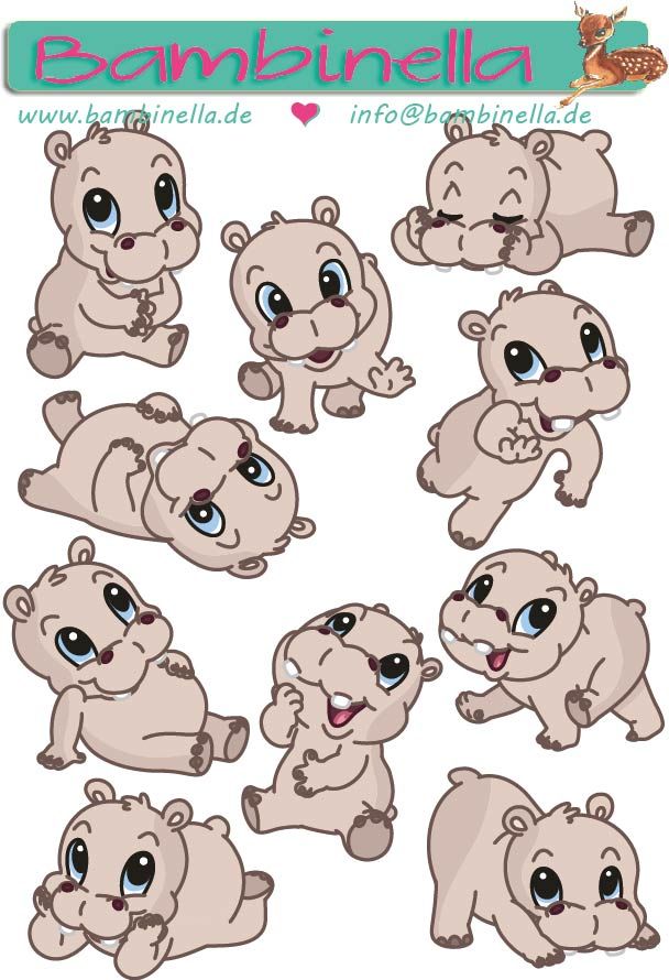 Stickerparade - Nilpferd Hippo- 10 Sticker