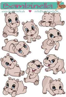 Stickerparade - Nilpferd Hippo- 10 Sticker