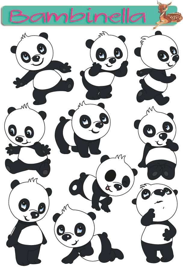 Stickerparade - Panda  - 10 Sticker