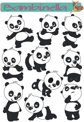 Stickerparade - Panda  - 10 Sticker