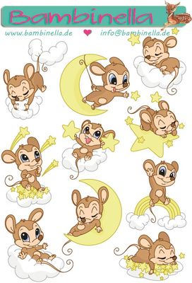 Stickerparade -  Maus über den Wolken - 10 Sticker