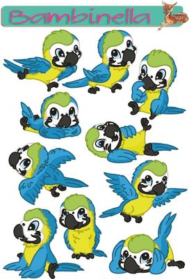 Stickerparade - Papagei- 10 Sticker