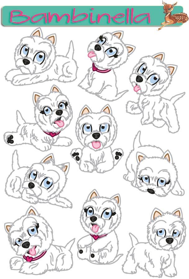 Stickerparade - Westhighland Terrier - 10 Sticker