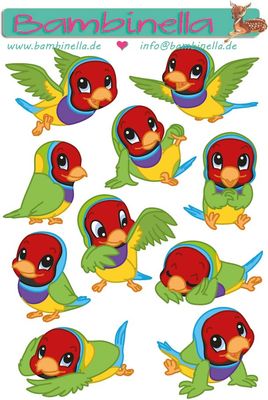 Stickerparade - Regenbogen Fink - 10 Sticker