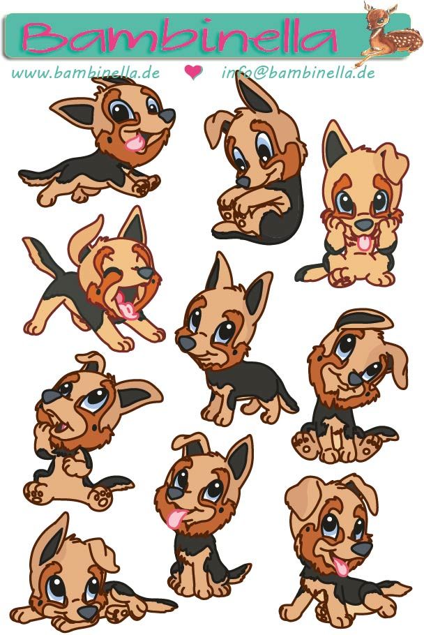 Stickerparade - Schäferhund  - 10 Sticker